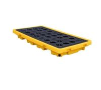 Plataforma de contención de derrames con drenaje, paletas modulares apilables antiderrames, bandeja modular para cubos de pintura apilados (51.2 x 26.8 x 5.9 pulgadas)