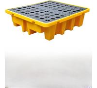 Plataforma de contención de derrames ModuLarge con Rejilla y Bandeja de contención extraíble, Ideal para Aplicaciones de Alta exigencia como almacenes y Parques industriales. Dimensiones: 66