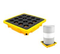 Plataforma de contención de derrames, paleta de recogida de tambor, plataforma modular de recogida de tambores industriales para almacenar mercancías en el sótano, 33,5 x 33,5 x 5,5 cm