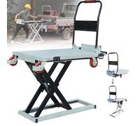 Plataforma de elevación hidráulica de 300 kg, mesa elevadora eléctrica de tijera con ruedas, manejo de materiales, para almacén y uso industrial