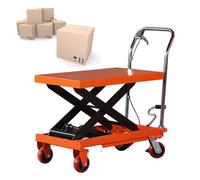 Plataforma de elevación manual de tijera 700 x 450 mm, 150 kg, carro elevador simple para montaje de maquinaria/logística, portátil de alta resistencia
