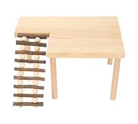 Plataforma de escalada para hámster de 2 capas, plataforma de actividad de madera natural con escalera