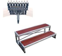Plataforma de escalera de coro, elevadores antideslizantes, escalones de madera contrachapada duradera y acero, plataforma escalonada para fotos de grupo, 128 x 90 x 60 cm
