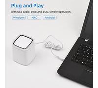 Plataforma de escáner de códigos de Barras QR 1D 2D Manos Libres con Sensor de Imagen CMOS y conexión por Cable USB para Uso de Escritorio - Compatible con Sistemas, Mac y