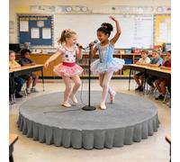 Plataforma de escenario portátil, plataforma de escenario infantil. Incluye plataforma para escenario, alta capacidad de carga, para organizar charlas y actuaciones musicales(Grey,59x59in)