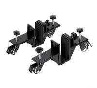 Plataforma de instalación de puerta, marco de acero resistente con ruedas giratorias de 360° y almohadillas de goma antideslizantes, para puertas precolgadas y de losa en contratación (2 piezas)