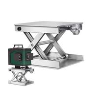 Plataforma De Laboratorio Con Gato De Tijeras - Soporte Elevador Ajustable De Aluminio, Base De Elevación De 9 X 9 Cm, Nivelador De Altura De 3,54 Pulgadas, Herramienta De Investigación Química Y