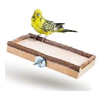 Plataforma de Madera Natural x2 - Soporte para Jaula de pájaros - Juguetes agapornis periquitos ninfas