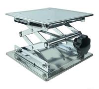 Plataforma de mesa de elevación de laboratorio de acero inoxidable resistente con ajuste suave para herramientas de laboratorio, color negro, unidad de 200 x 200 mm (200 x 200 x 280 mm)