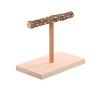 Plataforma de pájaro - Soporte para loro de madera de establo, juguete de mesa en forma de T | No deslizante, perca de entrenamiento con diseño de seguridad, juguete de calma para peonías Maas Tiger
