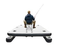 Plataforma de pesca flotante, capacidad de carga 400 kg, muelle flotante inflable, plataforma plegable con modos de inflado y deflación, plataforma de agua para actividades al aire libre, 250 x 160 x