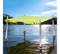 Plataforma de pesca todo terreno con altura de pierna ajustable, muelle plegable ligero para pesca en orilla y aguas profundas