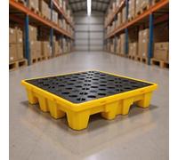 Plataforma de plástico resistente for contención de derrames de bidones de petróleo, diseño modular en 17 tamaños, antideslizante, fácil de limpiar.(50 * 36 * 10cm)