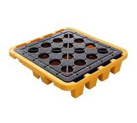 Plataforma de protección contra derrames industriales con Tambor y palé, a Prueba de Fugas, CatBasin ModuSpill, con Rejillas para una óptima contención y Seguridad de líq