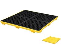 Plataforma de recogida a prueba de fugas, plataforma de protección contra derrames de palés con drenaje extraíble, plataforma de transporte modular 120 x 120 x 10 cm