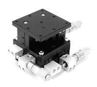 Plataforma de recorte de etapa lineal manual XYZ Mesa deslizante de ajuste fino de alta precisión de 3 ejes para medición experimental óptica Aleación de aluminio 60x60 mm