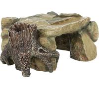 Plataforma de roca con tronco de árbol de 25 cm