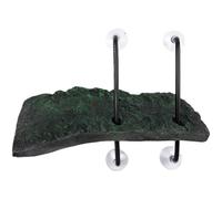 Plataforma de sol de tortuga, plataforma de tortuga grande ajustable, rampa flotante para reptiles para acuario, piedra de resina con ventosas fuertes, superficie antideslizante para tortugas, ranas y