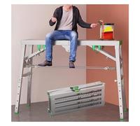 Plataforma de trabajo ajustable 400kg Capacidad de andamio plegable portátil 140x40cm Escalera de uso múltiple de acero antideslizante para el mantenimiento del hogar Limpieza de ventanas Interior Uso