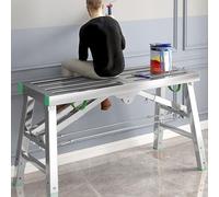 Plataforma de trabajo ajustable, andamio plegable portátil, acero al carbono, escalera de torre multiusos con soporte de doble barra, carga máxima de 440 kg