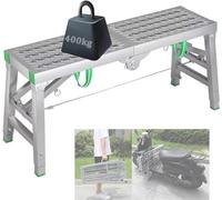 Plataforma de trabajo ajustable de aluminio, andamio plegable con 5 ajustes de altura, banco de trabajo portátil para reparación y construcción del hogar