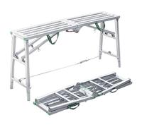 Plataforma de Trabajo Ajustable, Escalera Plegable, Taburete portátil Resistente con Patas Antideslizantes, Soldadura de Acero galvanizado para renovación de viviendas, Trabajos en Altura