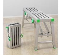 Plataforma de trabajo ajustable, taburete de escalera plegable portátil, capacidad resistente, carga de 330 libras para bricolaje, mejoras del hogar, pintura, mantenimiento