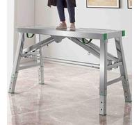 Plataforma de Trabajo de Altura Ajustable, Capacidad de 880lb, andamio de Acero Plegable con Superficie Antideslizante para Pintura DIY Mantenimiento del hogar Taburete portátil