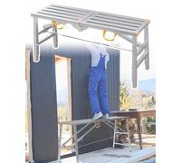 Plataforma de trabajo plegable ajustable con superficie antideslizante, escalera de seguridad para uso en exteriores e interiores