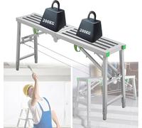 Plataforma de Trabajo Plegable con Capacidad de Carga de 880 LB, Altura Ajustable para tra