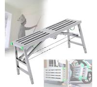 Plataforma de trabajo plegable portátil ajustable con pedales de escalada, taburete seguro para andamios, ideal para tareas de construcción y mantenimiento del hogar