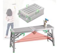 Plataforma de trabajo plegable portátil ajustable, taburete de andamio resistente con pedales de escalada de seguridad, ideal para el hogar y la construcción, diseño compacto para un fácil