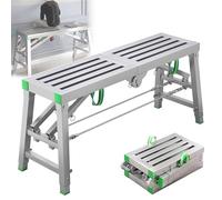 Plataforma de Trabajo Plegable, Taburete Plegable de Aluminio con Capacidad de Carga de 400 kg, Altura Ajustable y Banco de Trabajo Antideslizante, para Pintores, Trabajos de construcción 200cm/6.5ft