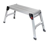 Güde Plataforma de Trabajo de Aluminio, Escalera, Escalera, Banco de pedaleo GAAP 760, hasta 150 kg, 760 x 300 mm, Plataforma de Trabajo