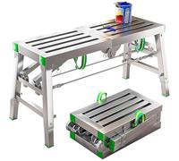 Plataforma de Trabajo portátil con trampilla, andamio de Altura Ajustable, Escalera de Aluminio con Capacidad de Carga de 400 kg, andamio Multifuncional para Uso doméstico y Profesional.