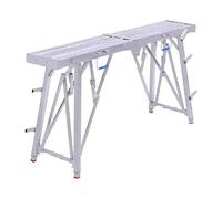 Plataforma de trabajo portátil de la torre del andamio, Plataforma de andamios de acero plegable, Banco de trabajo plegable de altura ajustable, Ideal para pintura, limpieza y reparaciones(L:160cm)