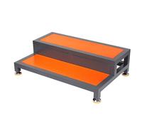Plataforma de trabajo resistente, taburete móvil industrial con pies ajustables, plataforma de trabajo al aire libre para fabricación de fábrica, 131,5 x 66,4 x 31 cm, 3 unidades