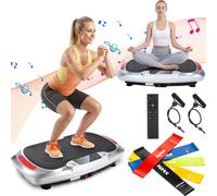Plataforma de vibración inteligente para quemar grasa | Motor silencioso | Ajuste de 120 velocidades | con cordón ajustable | Color plateado | Equipo de vibración auxiliar para fitness, sin batería