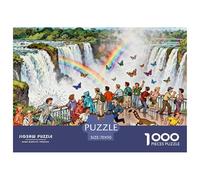 Plataforma del Arcoíris del Niebla de Las Cataratas de Iguazú Puzzle De Madera Impermeable DIY Puzzles De 1000 Piezas Regalos para Adultos Desafiante Y Estimulante Rompecabezas