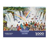 Plataforma del Arcoíris del Niebla de Las Cataratas de Iguazú Puzzle De Madera Impermeable DIY Puzzles De 1000 Piezas Regalos para Adultos Desafiante Y Estimulante Rompecabezas Juegos