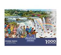 Plataforma del Arcoíris del Niebla de Las Cataratas de Iguazú Puzzle De Madera Impermeable DIY Puzzles De 1000 Piezas Regalos para Adultos Divertido Rompecabezas Decoración del Hogar