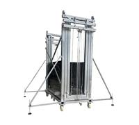 Plataforma elevadora de andamios eléctricos Andamio móvil plegable telescópico elevador de plataforma for interiores y exteriores, tubo cuadrado galvanizado(Pequeño)
