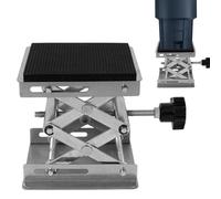 Plataforma elevadora de laboratorio - Acero inoxidable 10 x 10 cm | Mesa elevadora de tijera | Soporte inferior para fregadero | Trituradora de basura manual | Soporte de mesa de laboratorio para