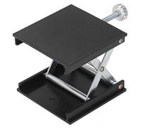 Plataforma elevadora de laboratorio de aleación de aluminio - Soporte ajustable en altura manual de 90x90 mm para herramientas de medición y equipos de laboratorio - Capacidad de (Negro)