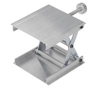 Plataforma elevadora de laboratorio de aleación de aluminio - Soporte ajustable en altura manual de 90x90 mm para herramientas de medición y equipos de laboratorio - Capacidad de (Plata)