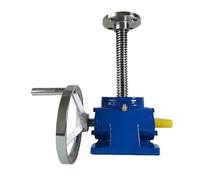 Plataforma elevadora eléctrica con manivela y engranaje helicoidal. Caja reductora pequeña montada en brida vertical.(SWL1T(200kg))