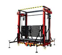 Plataforma elevadora eléctrica para andamios, andamio móvil de acero de canal C resistente con control remoto, capacidad de 660 libras, altura ajustable de 9.8 pies a 39.3 pies