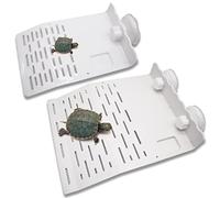 Plataforma Escalada TAIZER Tortuga 2PCS - Muelle Plataforma Flotante para Tomar el Sol con Ventosa - Decoración Acuario Terraza Rampa Isla