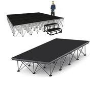 Plataforma escénica Plataforma/escalera plegable portátil de 48 pulgadas de ancho, sistema modular de escaleras de plataforma conectables de aluminio(Rectangle,H 15.7in/40cm)