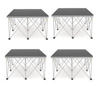 Plataforma escénica Plataforma Escénica Modular Portátil 2x2 M, 4 PCS 1x1 M Pequeño Escenario Plegable Con De Enclavamiento Y Abrazadera Lateral, Escenario Cuadrado Para Canto Y Baile(H80CM/31.5IN)